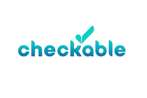 Checkable logo with teal text and checkmark icon on white background